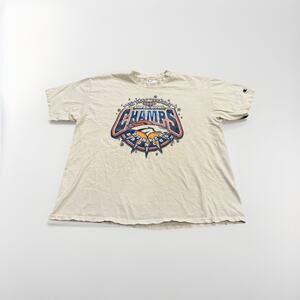 Vintage Champion Mens White Super Bowl Champs 1998 Denver Broncos Shirt XL USA